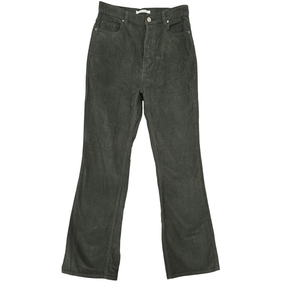 PacSun High Rise Womens Bootcut Corduroy Green Size 28 Button Fly Flare Pants